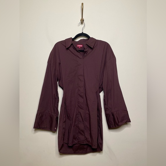 STAUD Cindy Dress in Merlot - Picture 4 of 6